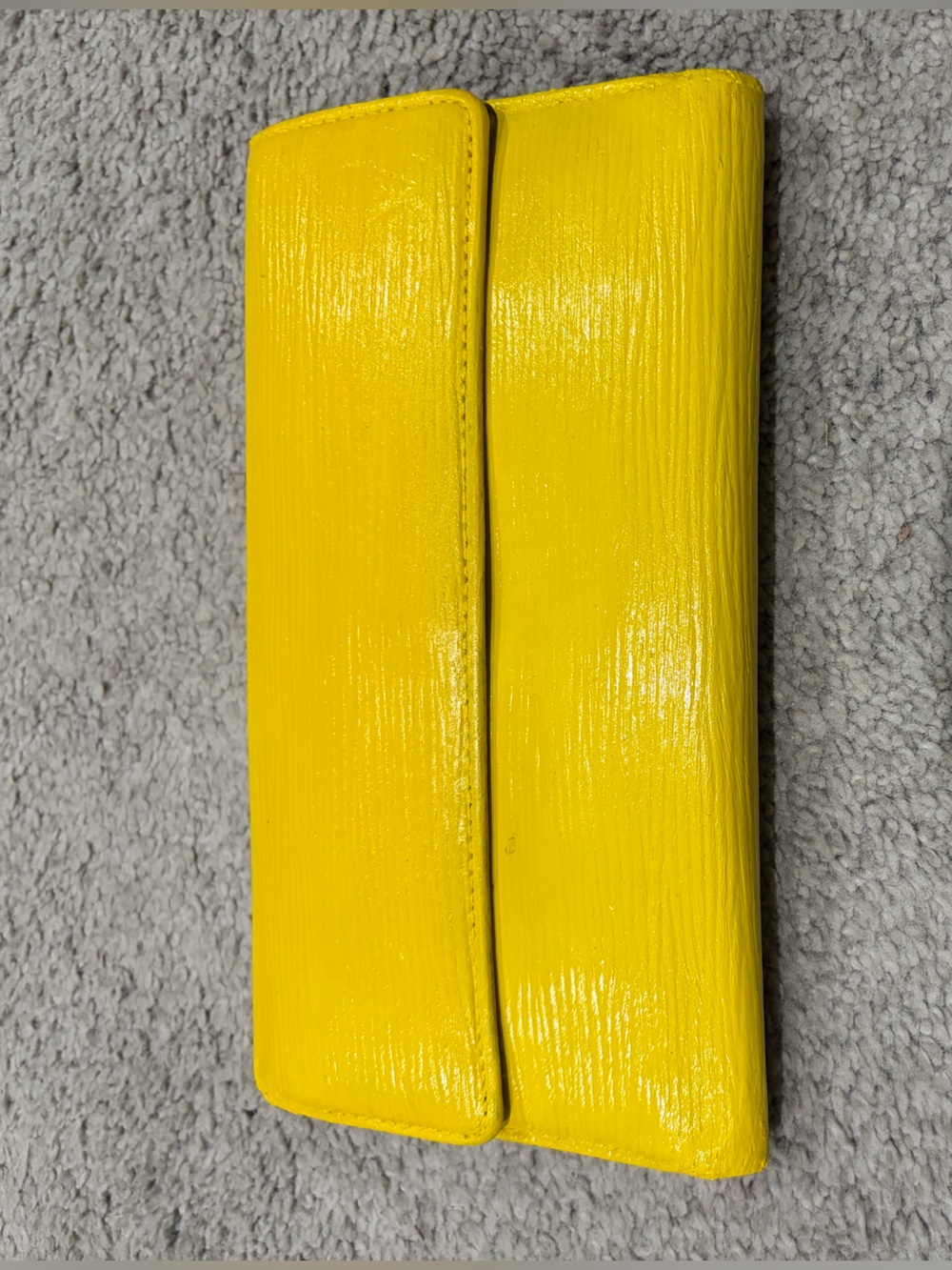 Louis Vuitton Authentic Epi Wallet, Yellow and Purple Long Wallet, Lots Storage